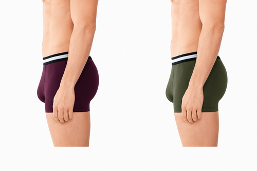 BAMBUMM Men's Bamboo Boxer Trunks Pack of 2 – Green & Plum