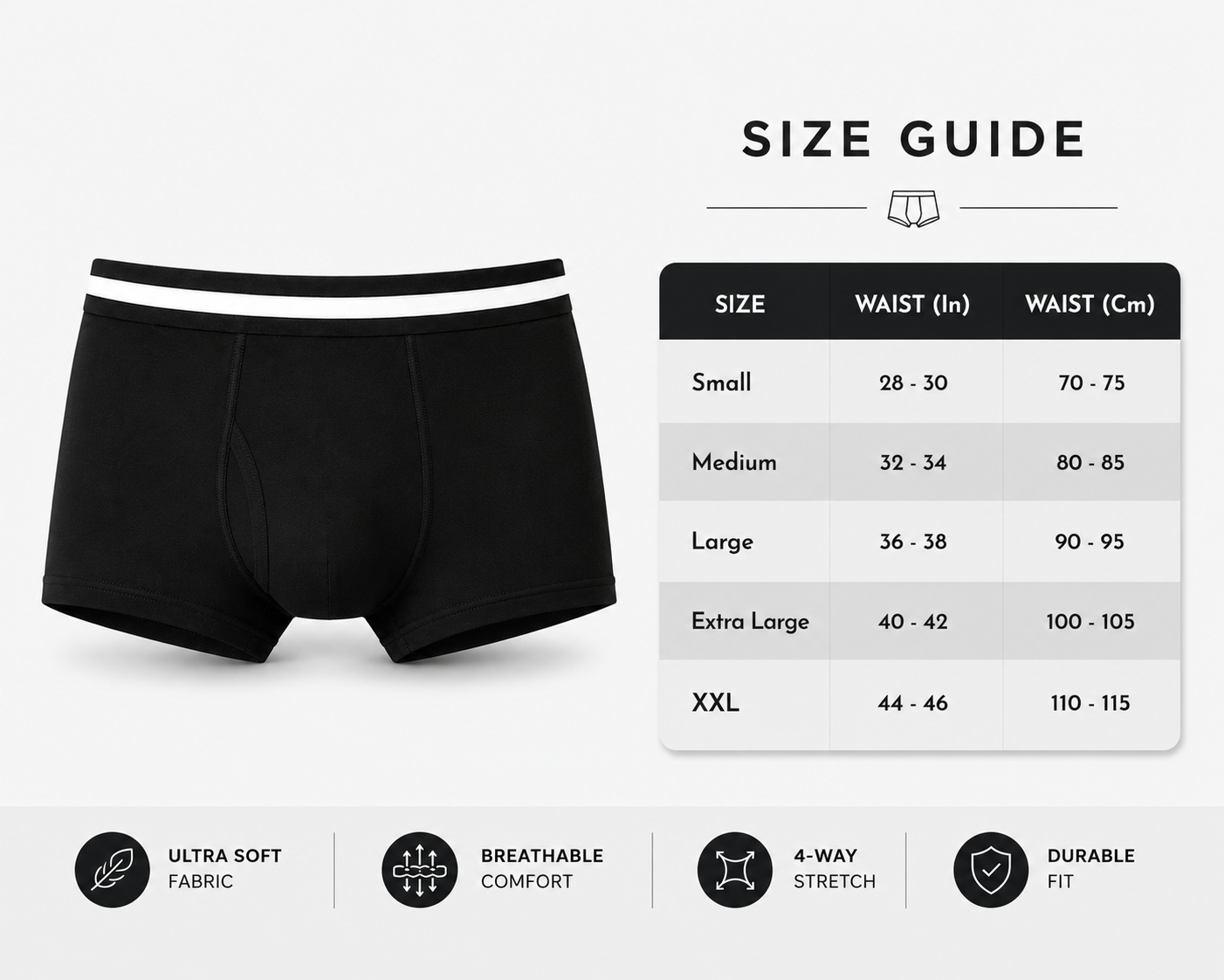 BAMBUMM Men's Bamboo Boxer Trunks Pack of 3 – Black, Green & Plum